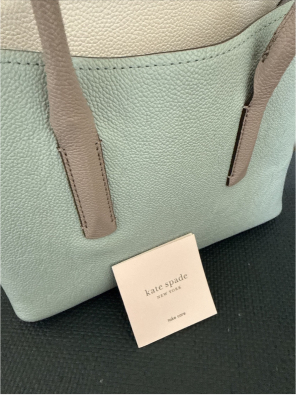 Kate Spade New York Margaux Mini Satchel Tote Cloud Mist Leather - Picture 6 of 11